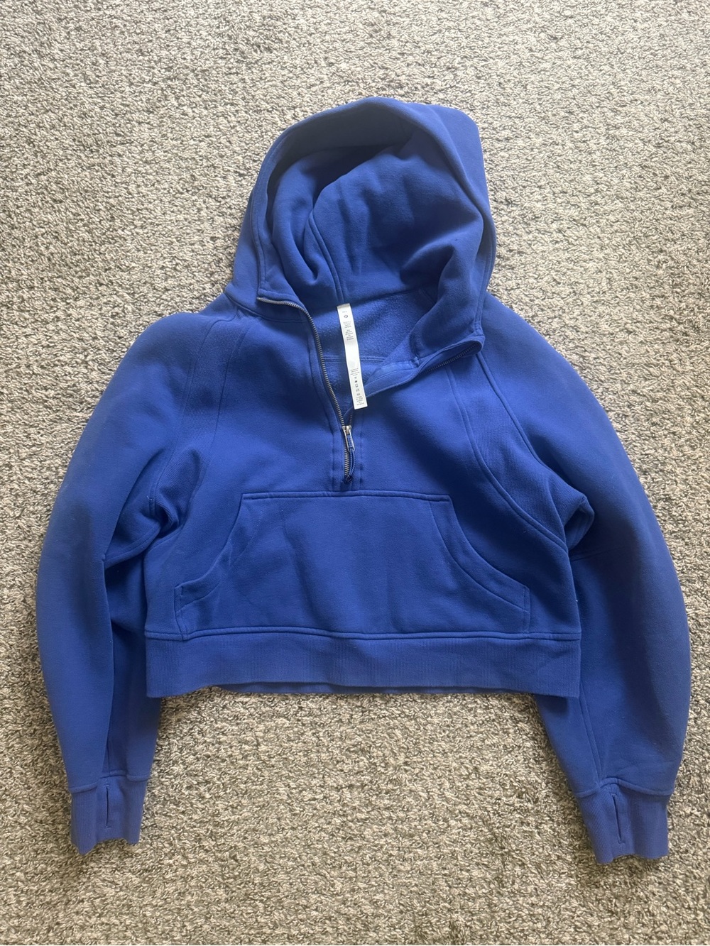 lululemon athletica scuba Cropped half zip Hoodie Sweater - Royal Blue